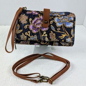 SAKROOTS Large Smartphone Handbag‎ Wristlet/Crossbody Blue/Lavender NWOT